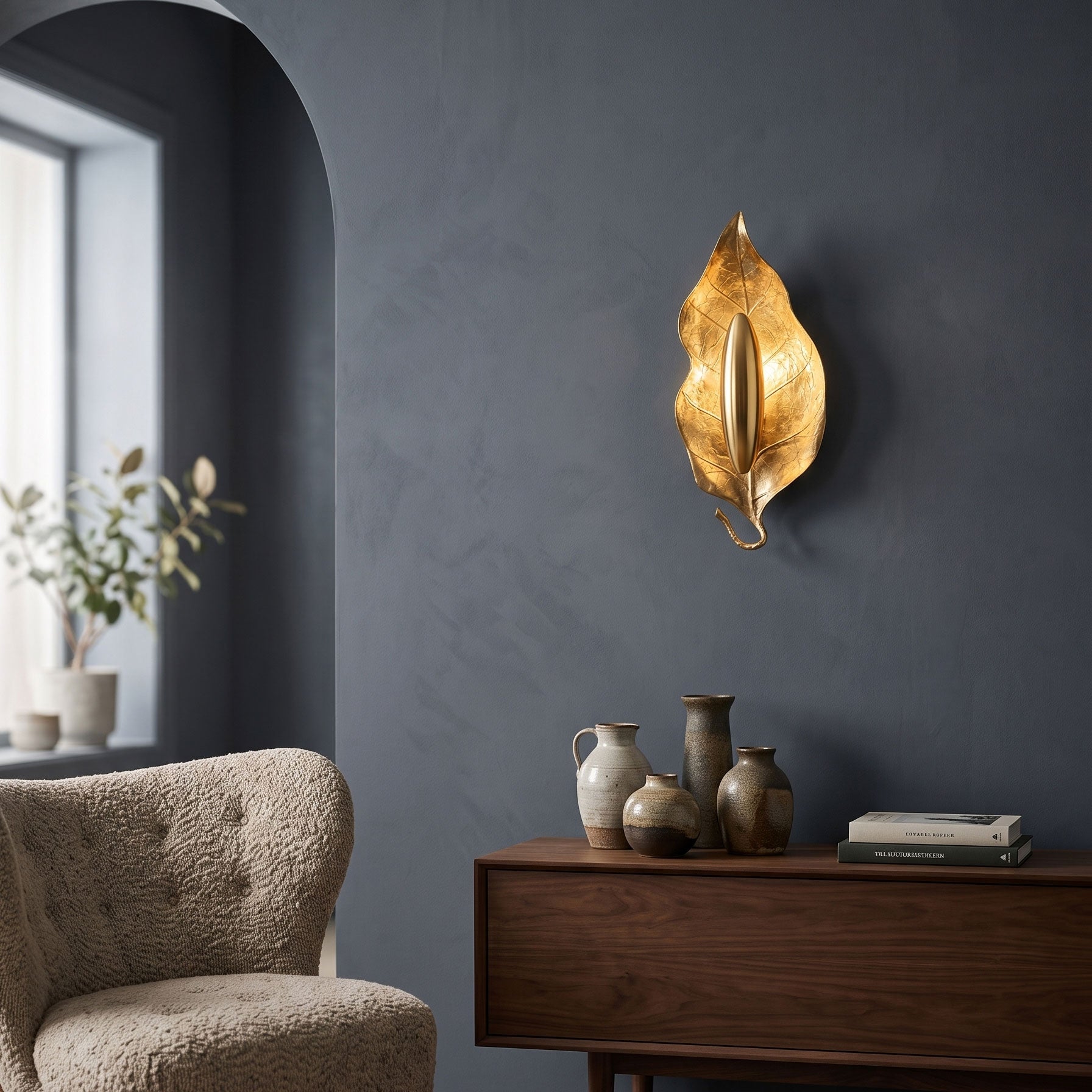 Rayonshine Zephyr Golden Leaf Wall Sconce — Detail View 3