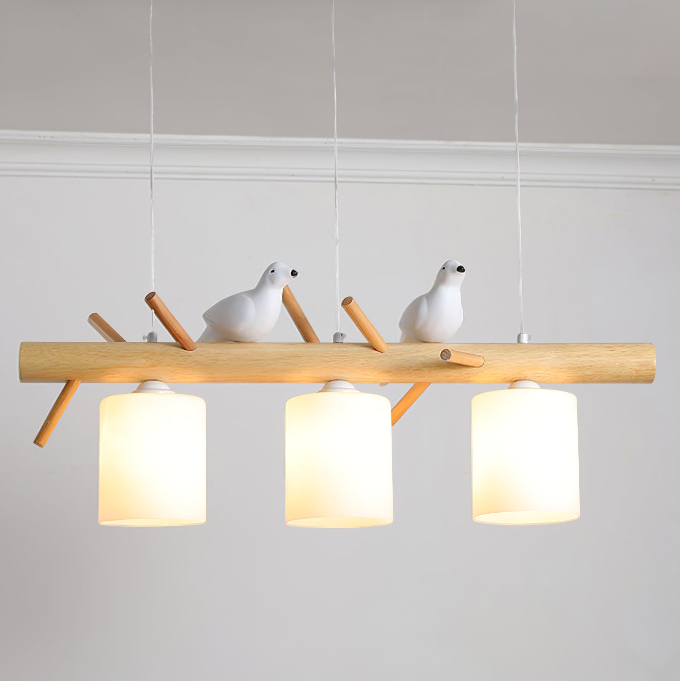 Lámpara colgante de madera Birdy