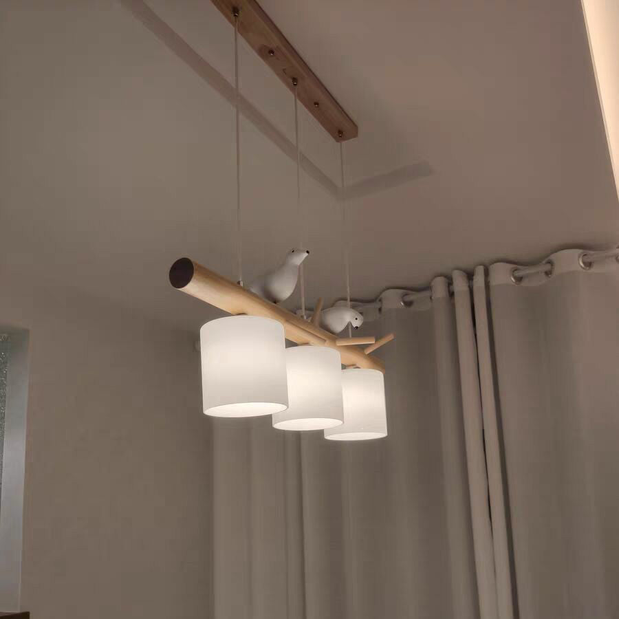 Lampe à suspension en bois Birdy