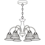 6 heads Dia 76cm x H 65cm / ∅ 29.9″ x H 25.5″