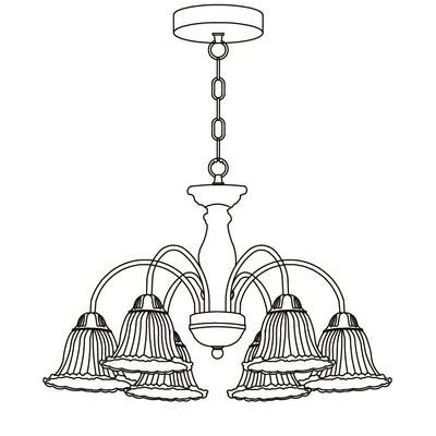 6 heads Dia 76cm x H 65cm / ∅ 29.9″ x H 25.5″