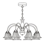 8 heads Dia 90cm x H 65cm  / ∅ 35.4″ x H 25.5″