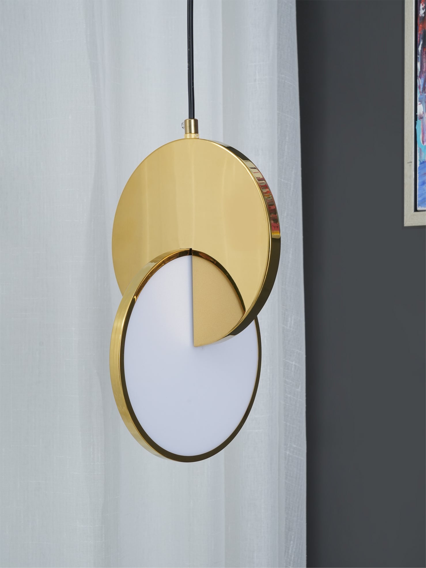 Lampe suspendue à double cercle