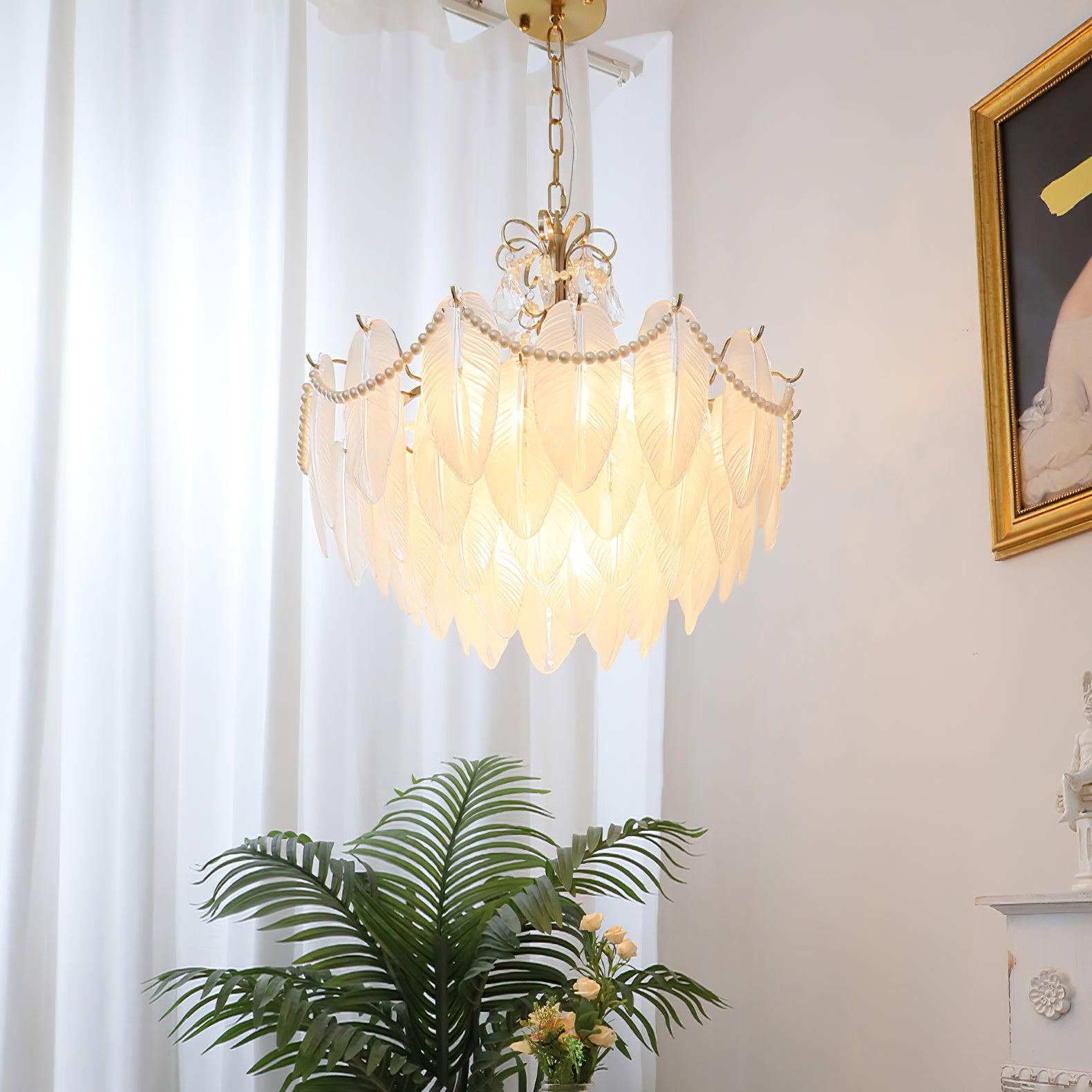 Crystal on sale feather chandelier