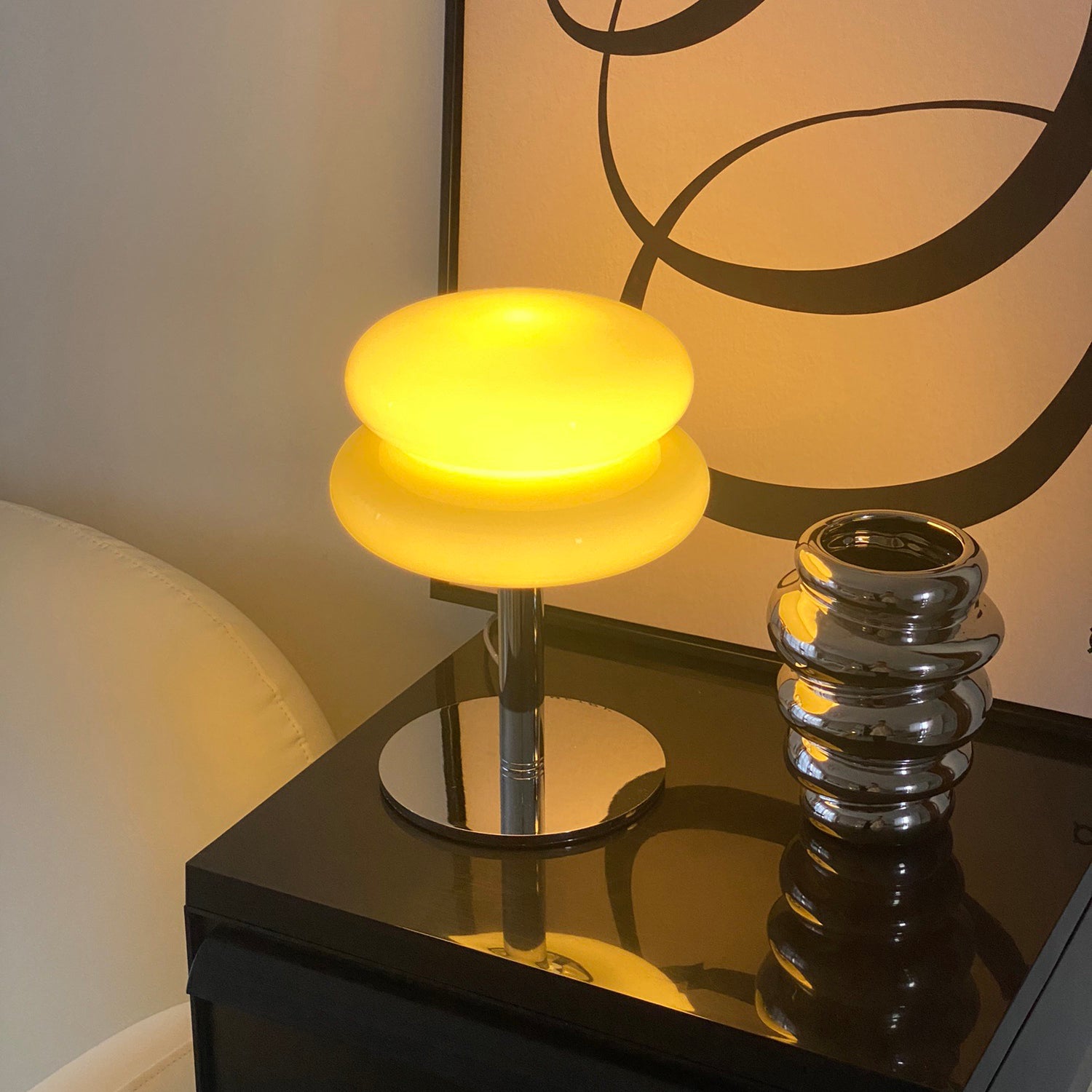 Lámpara de mesa de cristal Macaron