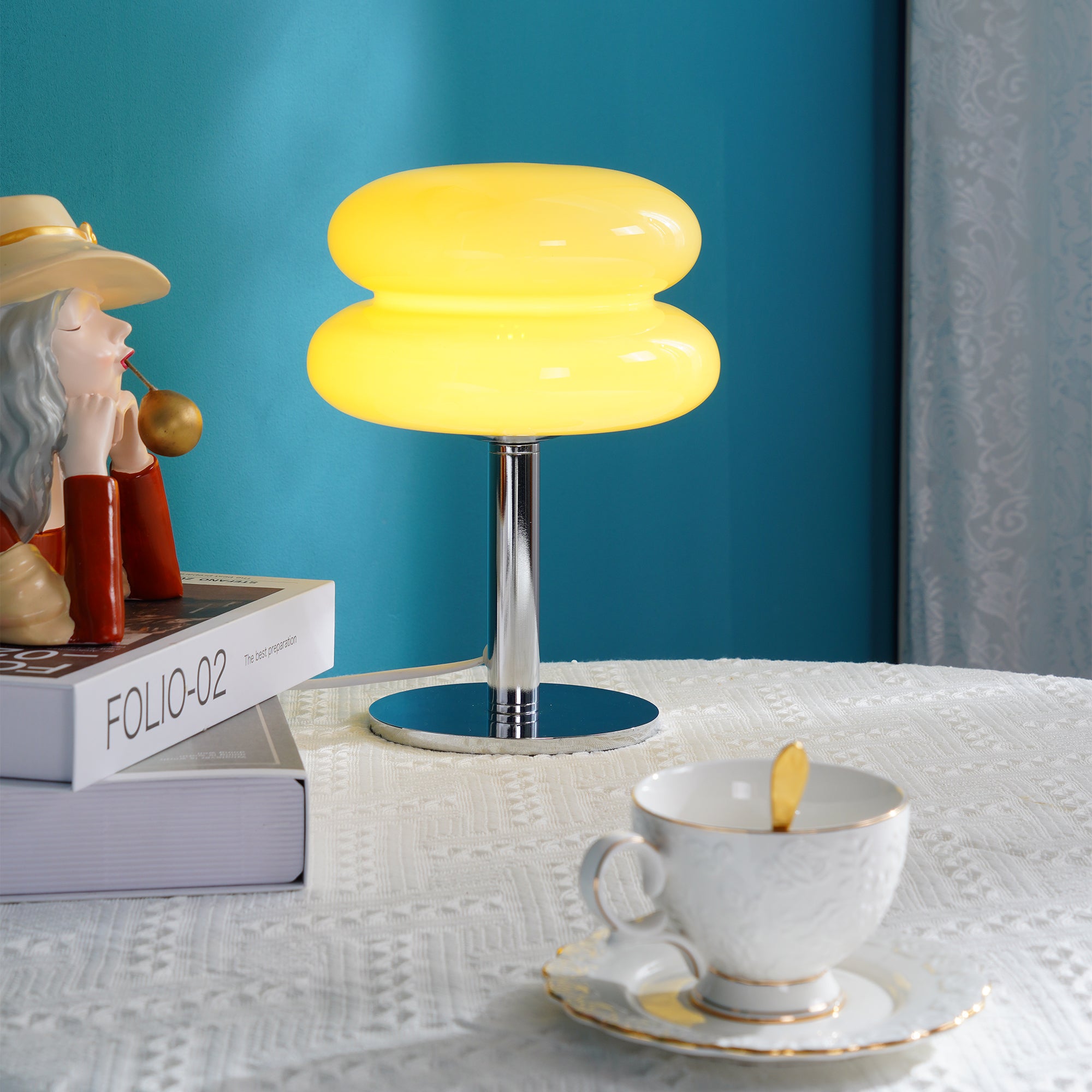 Tischlampe aus Macaron-Glas
