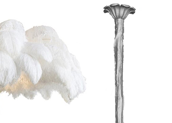 Candelabros de plumas de avestruz