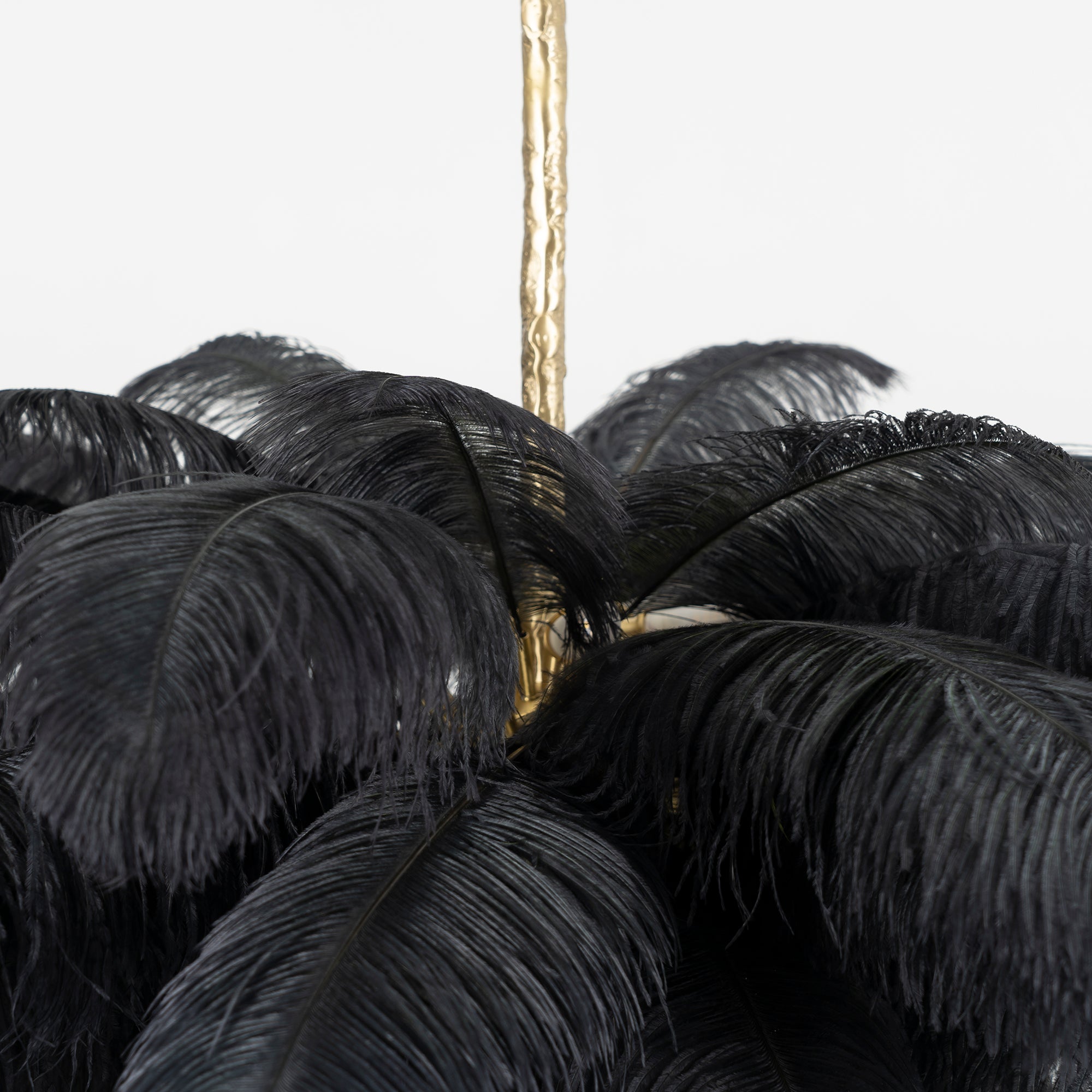 Candelabros de plumas de avestruz