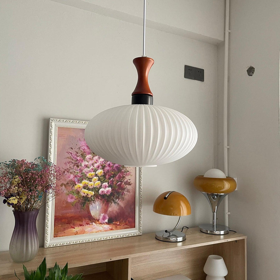 Pleated Glass Nelson Pendant Light – detail 6