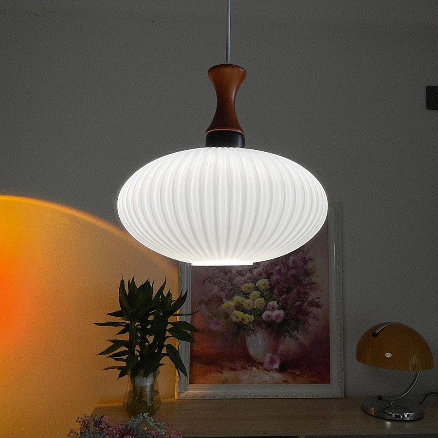 Pleated Glass Nelson Pendant Light – detail 5