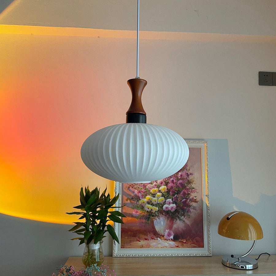 Pleated Glass Nelson Pendant Light – detail 2