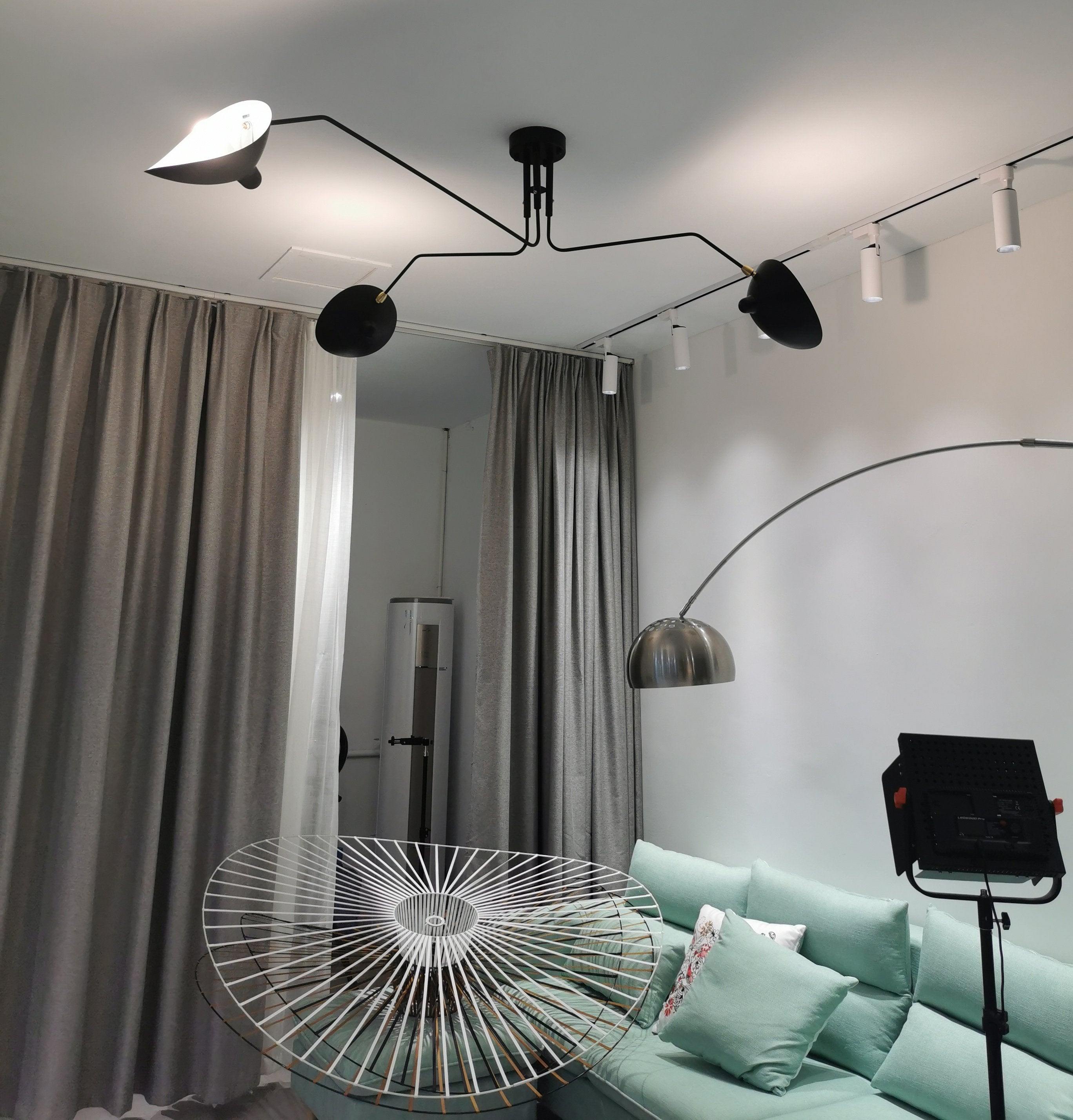 Horizontal Serge Mouille Ceiling Lamp A