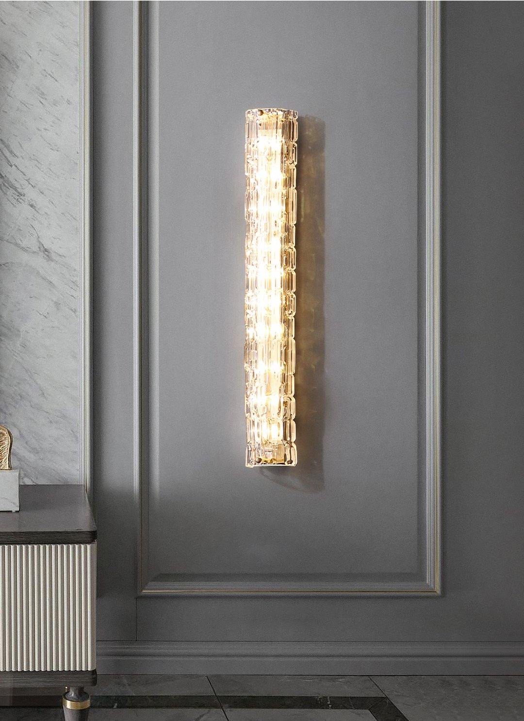 Water-grained glass wall lamp
