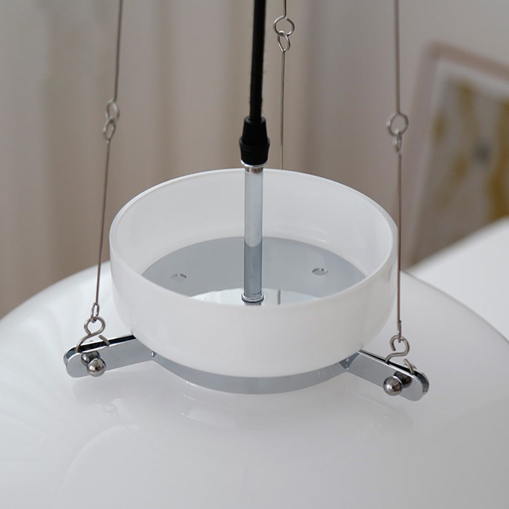 Lampe à suspension en verre blanc