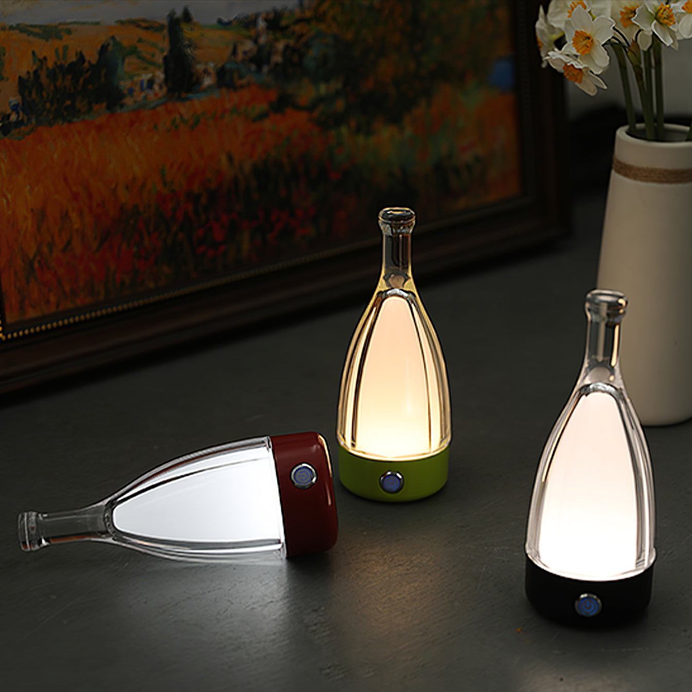 Lampe de table bouteille de vin