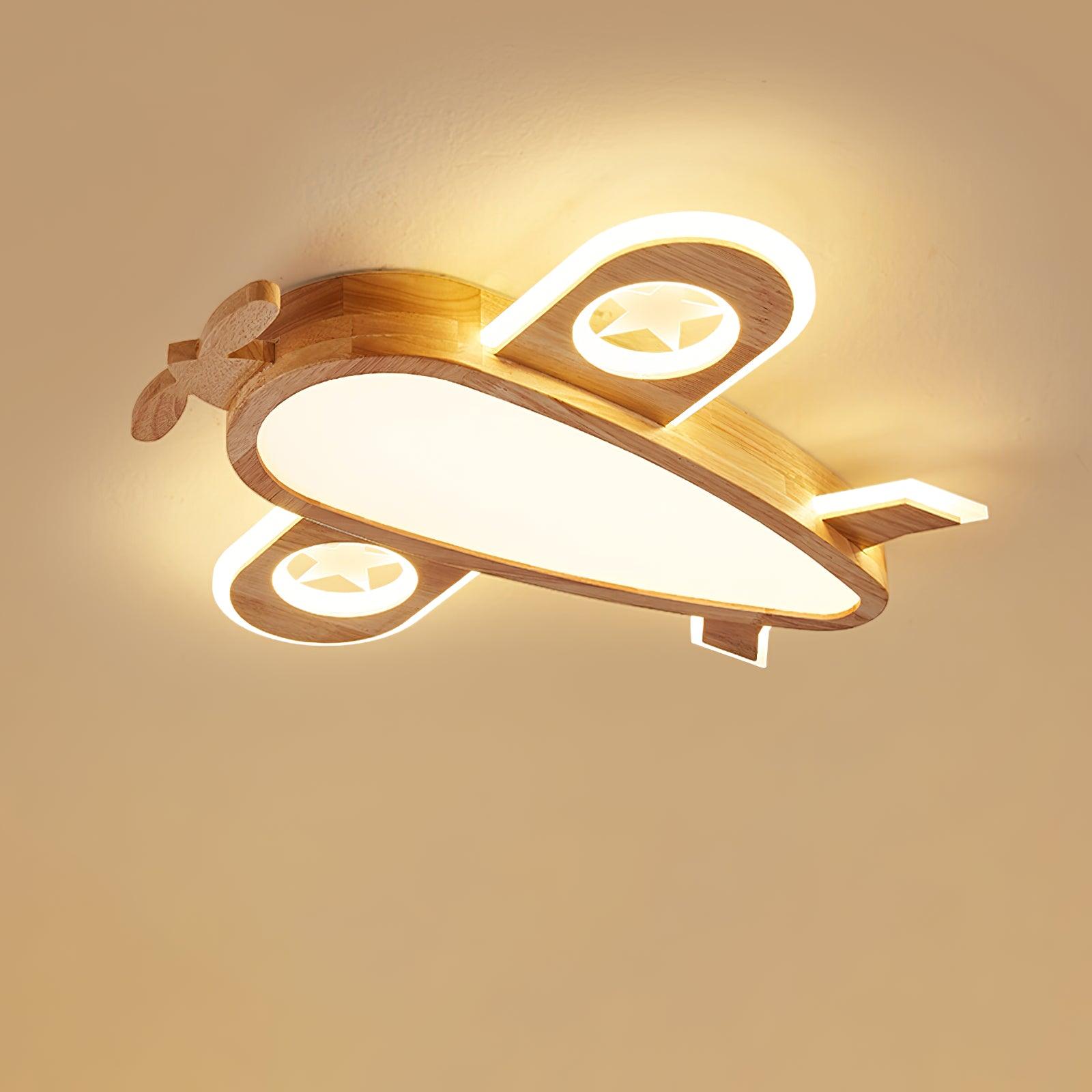 Wood Airplane Ceiling Lamp - Decormote