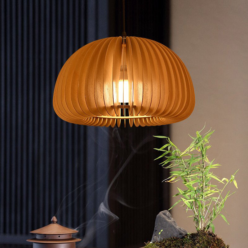 Wooden Pumpkin Pendant Lamp