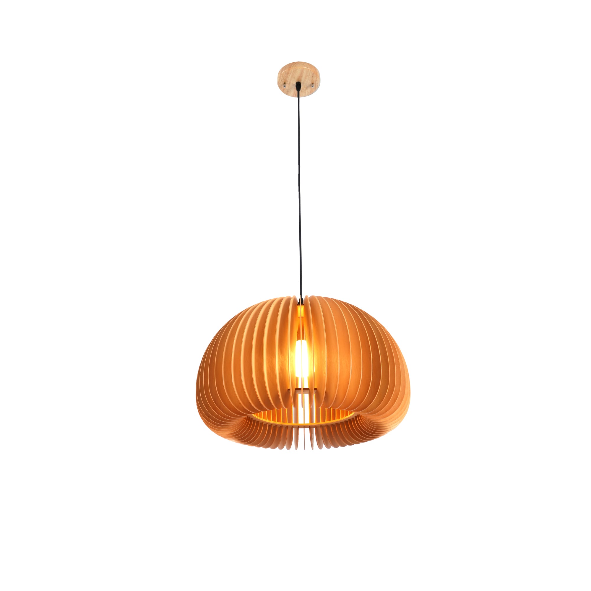 Wooden Pumpkin Pendant Lamp